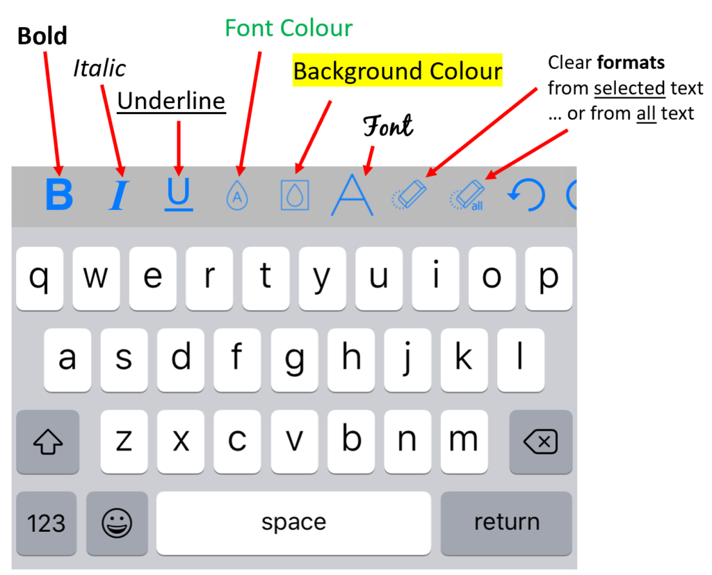 Use the script editing toolbar to add formatting to your script