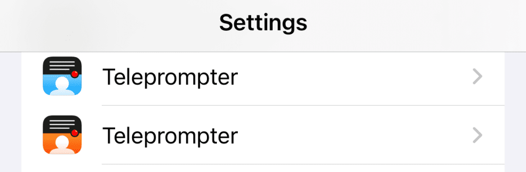 Teleprompter app settings