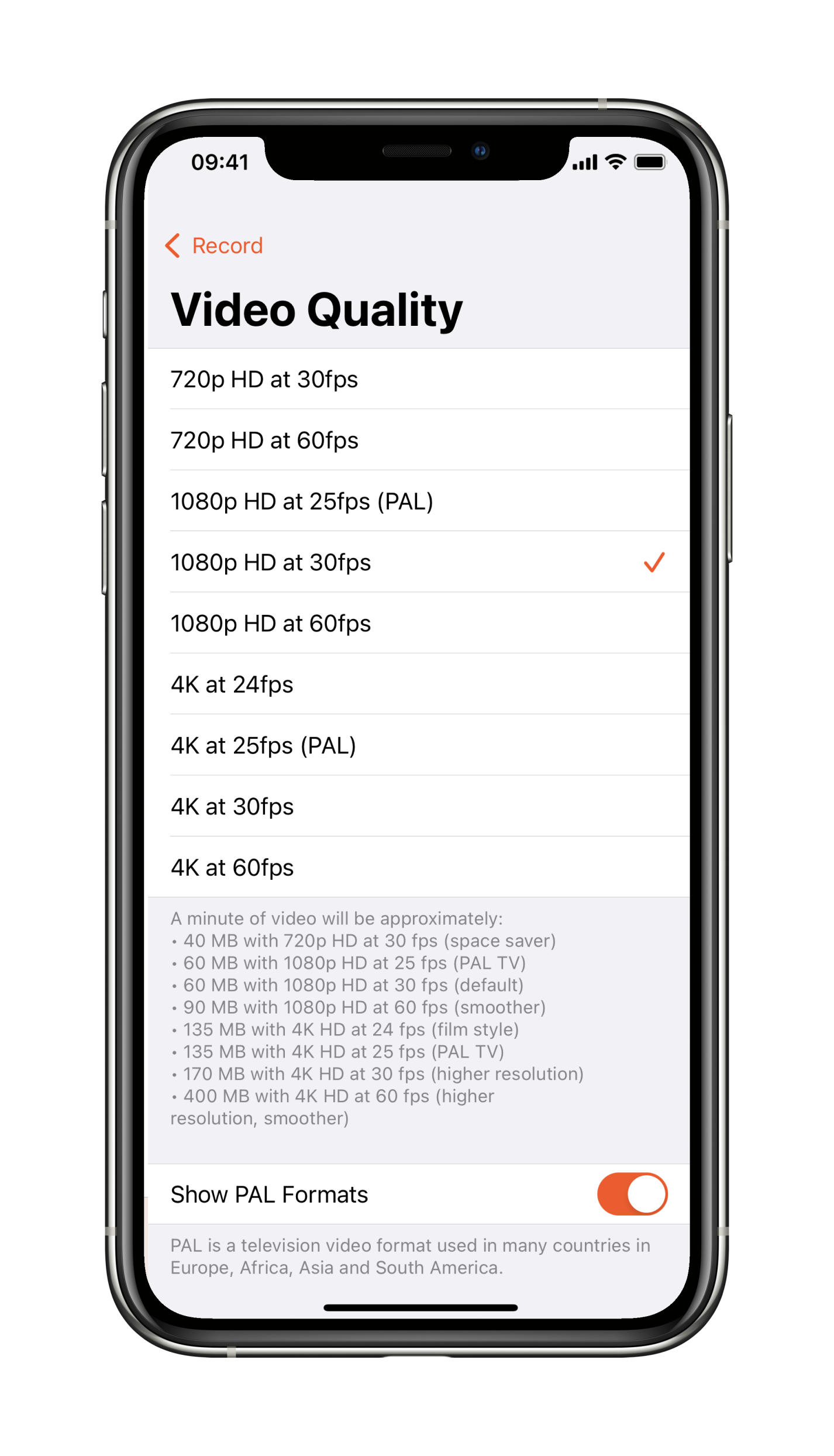 Video quality settings - Teleprompter for Video