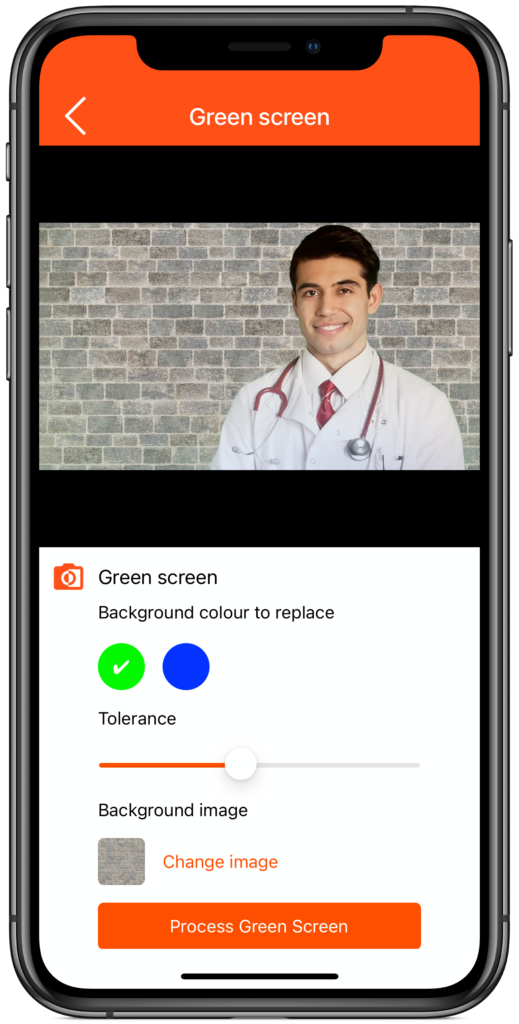 Opções para aplicar o filtro chroma key para remover a tela verde