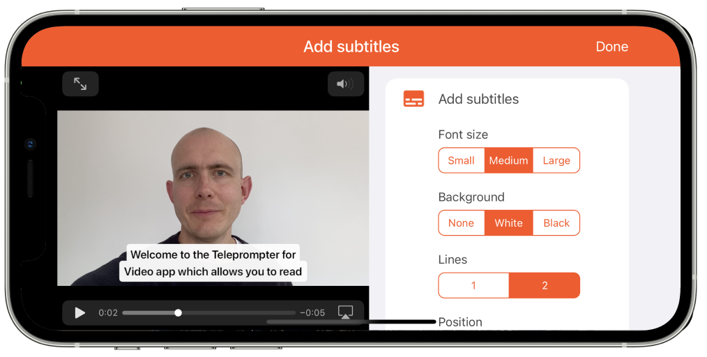 Adicione opções de legendas para o aplicativo de vídeo iOS